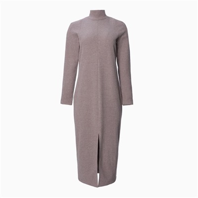 Платье миди женское, кофейное меланж, размер 48