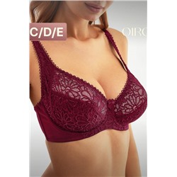 Бюстгальтер 71211 OIRO кружевной мягкая чаша 1 шт (Бордовый)