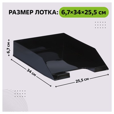 Лоток для бумаг горизонтальный ФАВОРИТ черный ЛТГ-30499 Стамм