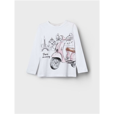 Фуфайка трикотажная для девочек (футболка с длинными рукавами)