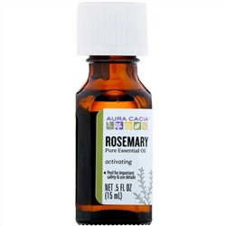 Aura Cacia, чистое эфирное масло, розмарин, 15 мл (0,5 жидк. унции)