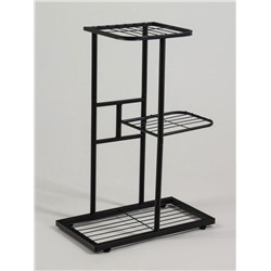 Подставка для цветов Greengo, 3 полки, 43×22×57 см, напольная, металл, чёрная