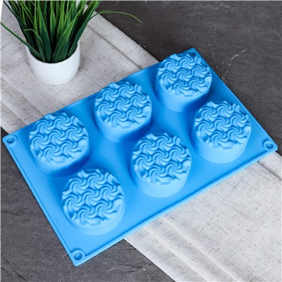 Форма для выпечки 6 ячеек силиконовая Маффины 6,5х3 см / HL-059 / уп 200/ 0,115/ 25*16,5*3,2/