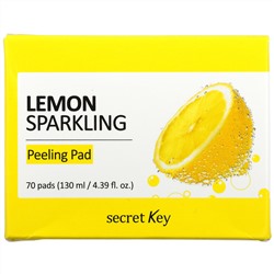 Secret Key, Lemon Sparkling Peeling Pad, 70 Pads, 4.39 fl oz (130 ml)