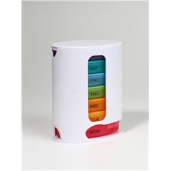 Таблетница - органайзер «Неделька», английские буквы, 12×6×5.9 см, 7 контейнеров по 4 секции, разноцветная