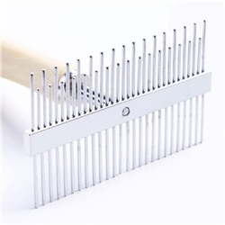 Расческа перпендикулярная Wood двухсторонняя, деревянная ручка