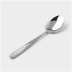 Набор столовых ложек из нержавеющей стали Доляна «Ромб», длина 20.5 см, 6 шт., цвет серебряный