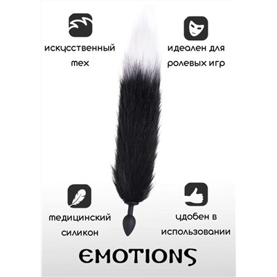 Черная анальная пробка с хвостом Emotions Furry