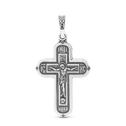 Крест из чернёного серебра - 4 см 925 пробы 00-0024ч