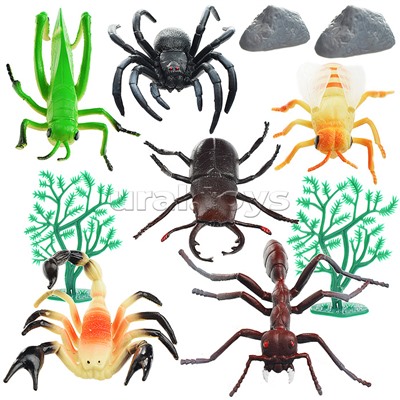 Набор животных, Насекомые 10шт. в пакете