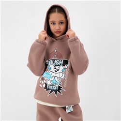 Толстовка (худи) для девочки MINAKU: CRUSH, тёмно-розовая, рост 104 см
