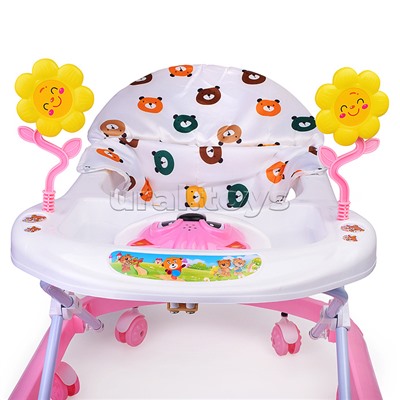 Ходунки "Цветочки" (цвет белый/розовый)