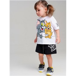 Комплект детский трикотажный для девочек: фуфайка (футболка), шорты