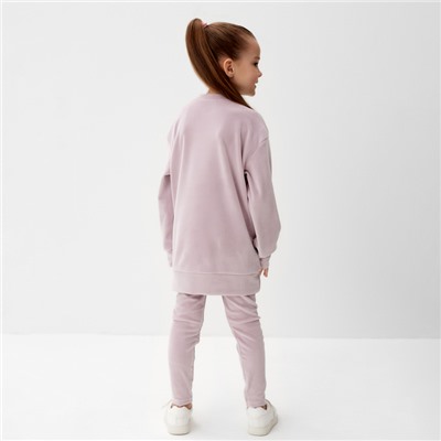 Костюм детский (свитшот, лосины) KAFTAN Plushy, размер 30 (98-104 см), лиловый