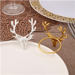 Кольца для салфеток "Голова Оленя" металл, Набор 6 штук.