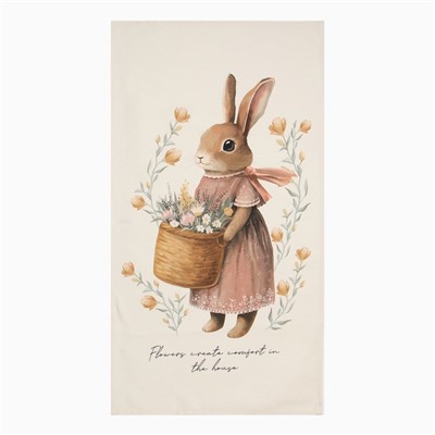 Полотенце кухонное «Этель. Зайчик с корзинкой», 40×70 см, 100% хлопок, 190 г/м²