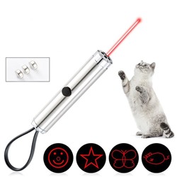 Лазерная указка, 5 видов луча, от батареек 3×LR44, красный луч, 6.8×1.3 см