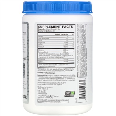 Xtend, Sport, 7 г аминокислот с разветвленной цепью (BCAA), со вкусом голубой малины, 345 г (12,2 унции)