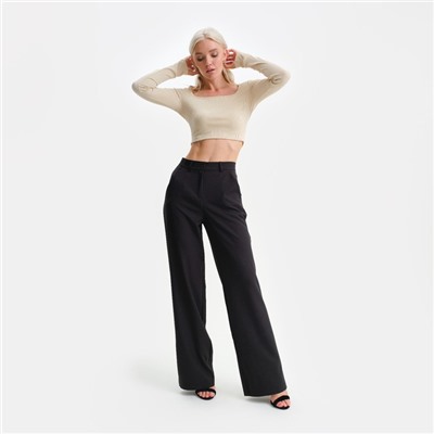 Брюки женские прямые MIST, размер 48, чёрные