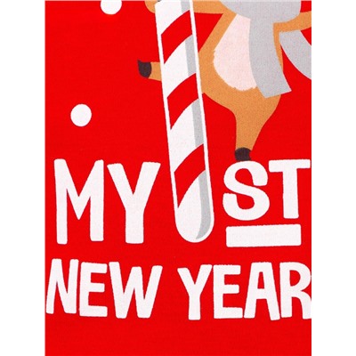 Боди детское «Крошка Я. Первый НГ», рост 80-86 см, красное