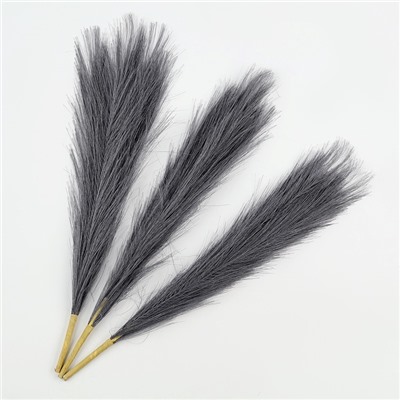Сухоцветы искусственные «Пампасная трава», 43 см, 3 шт., тёмно-серый