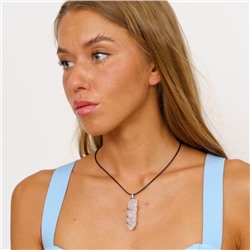 Кулон из натурального камня розовый Кварц, 1055, арт.218.230