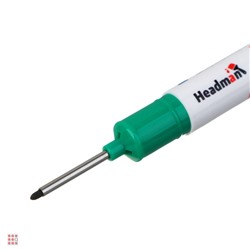 Маркер перманентный удлиненный, тонкий стержень зеленый