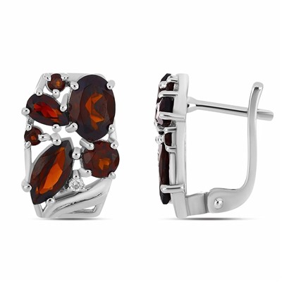 Серьги из серебра гранат, Венеция