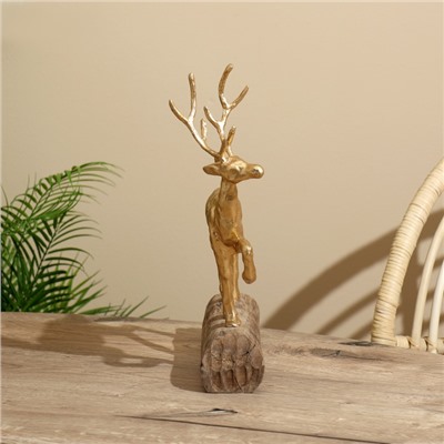 Сувенир «Олень», 26.5×13×36 см, полимерная смола, манговое дерево