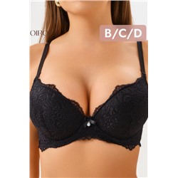 Бюстгальтер 20018 кружевной пушап OIRO (Черный)