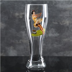 Пивной стакан Pin-up Beer, 500 мл, стекло, рисунок МИКС