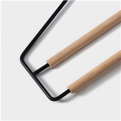 Вешалка для брюк и юбок SAVANNA Wood, 36×21.5×1.1 см, многоуровневая, чёрная