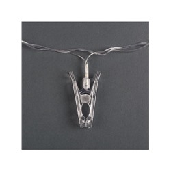 Гирлянда-нить, 4.5 м с насадками «Прищепки», IP20, прозрачная нить, 20 LED, свечение RG/RB, мигание, 220 В