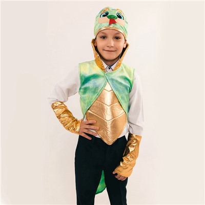 Карнавальный костюм детский «Новогодняя змея»: жилетка, нагрудник, шапка, нарукавники, рост 116-128 см