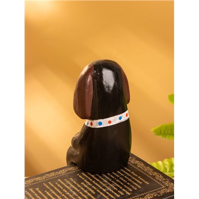 Сувенир «Щенок сидячий», 5×7×15 см, дерево, чёрный