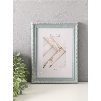 Фоторамка для фото 15×21 см «МИРАМ», пластик, (пластиковый экран), серый