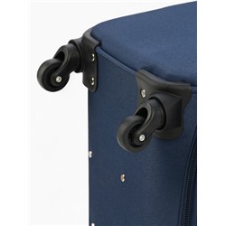 Чемодан на колёсах Royalbag большой 104 л (L), на молнии, с увеличением, кодовый замок, 4 колеса, синий