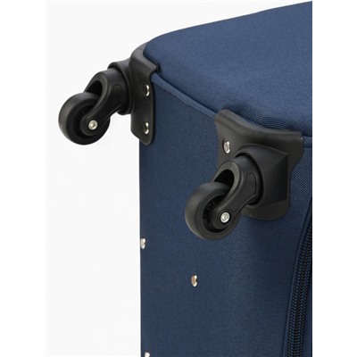 Чемодан на колёсах Royalbag большой 104 л (L), на молнии, с увеличением, кодовый замок, 4 колеса, синий