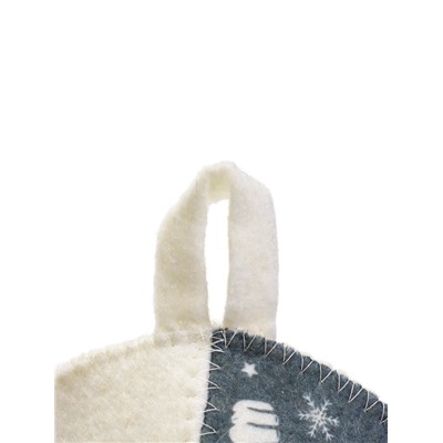 Шапка для бани и сауны, с принтом «С Новым Годом», полиэфир 70%, шерсть 30%, серая, «Банная забава»