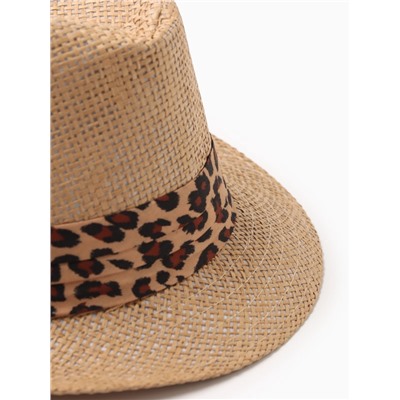 Шляпа MINAKU «Леопард», размер 56-58, коричневая