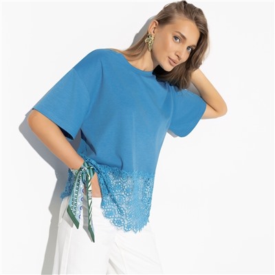 Футболка оформленная кружевом, Знак принцессы (нью)