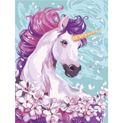 Алмазная мозаика с полным заполнением на холсте «Единорог», 30×40 см