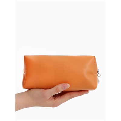 Косметичка женская ONE COLOR, на молнии, экокожа, бежевая