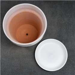 Горшок для цветов «Кот», 7 л, d=27 см, h=27 см, керамический, с поддоном, белый