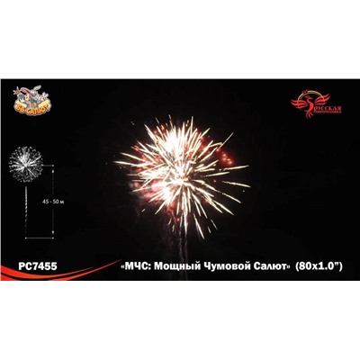 Фейерверк РС7455 МЧС: Мощный чумовой салют (1" х 80)