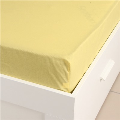 Простыня на резинке 1.5-спальная «Этель», 140×200+25 см, жёлтая, поплин