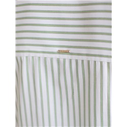 Блузка свободного силуэта в тонкую полоску из хлопка