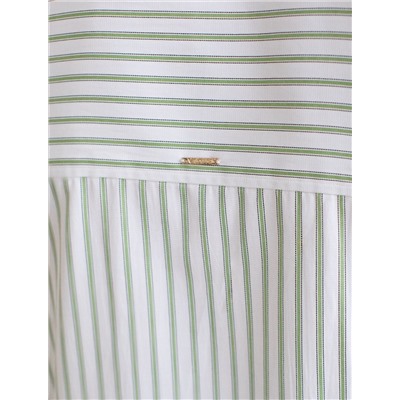 Блузка свободного силуэта в тонкую полоску из хлопка