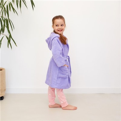 Халат махровый детский «Экономь и Я», размер 28, сиреневый