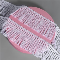 Тесьма декоративная «Бахрома», 75 мм, 10±1 м, белая